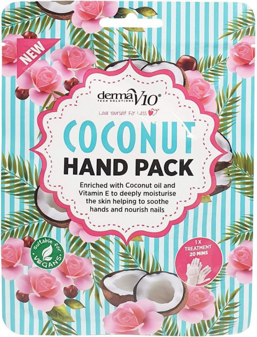 Tratament pentru maini, Coconut Hand Pack, Derma V 10