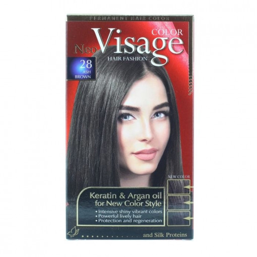 Vopsea de par permanenta 28 Ash Brown Color Visage