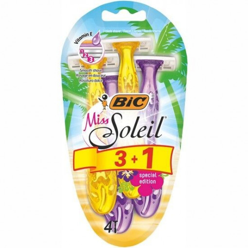Aparat de ras 3 lame Bic Miss Soleil Special Edition 4 buc/set