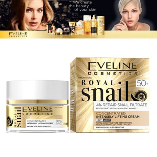 Crema de fata regeneratoare zi/noapte 50+, Royal Snail, Eveline Cosmetics, 50 ml