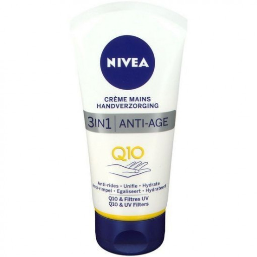 Crema de maini anti-imbatranire Nivea 3 in1 Anti-Age Q10 & UV Filters 75 ml