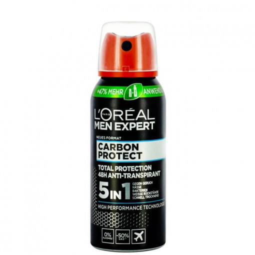 Deodorant anti-transpirant spray comprimat L'Oreal Men Expert Carbon Protect 5 in 1 travel size 100=150 ml