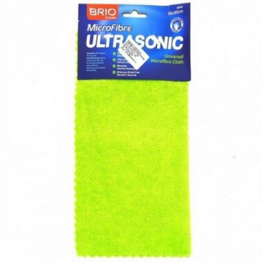Laveta microfibra Ultrasonic 30 x 30 cm, verde, Brio Clean