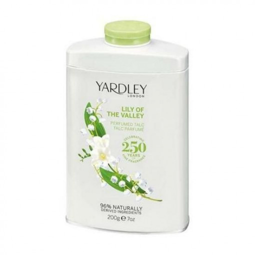 Pudra de talc parfumata Yardley London Lily of the Valley 200 g