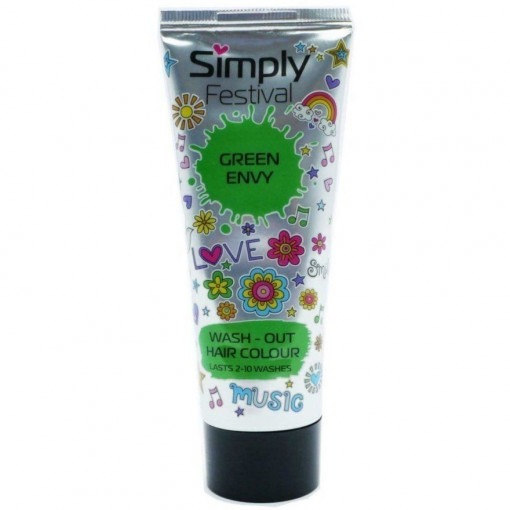 Simply Festival Wash-Out Hair Color sampon colorant pentru par 75ml Green Envy