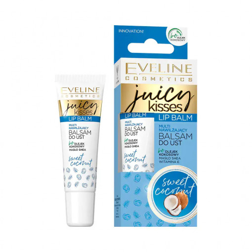 Balsam de buze hidratant Sweet Coconut Juicy Kisses Eveline Cosmetics 12 ml