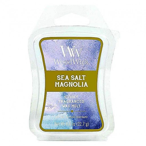 Ceara pentru vasul de aromoterapie Woodwick Sea Salt Magnolia, Highly Fragranced Wax Melt, 22.7 g