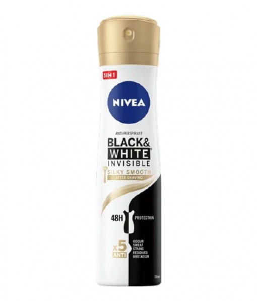 Deodorant Antiperspirant Nivea Black & White Invisible Silky Smooth spray, 150 ml