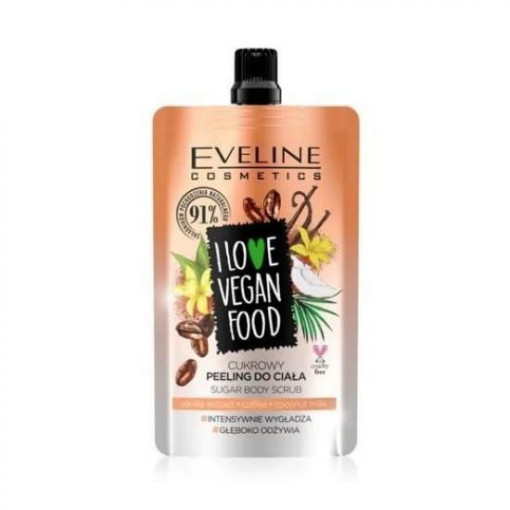 Exfoliant pentru corp Vanilla Latte I Love Vegan Food Eveline Cosmetics 75 ml