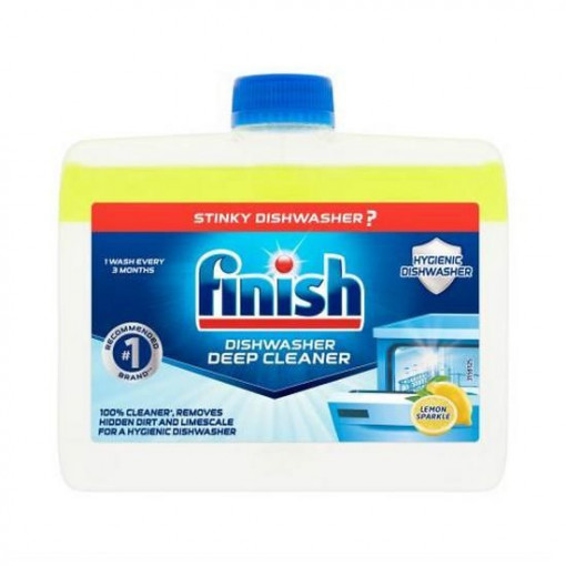 Solutie de curatare masina de spalat vase, Finish Dishwasher Deep Cleaner, Lemon Sparkle, 250 ml