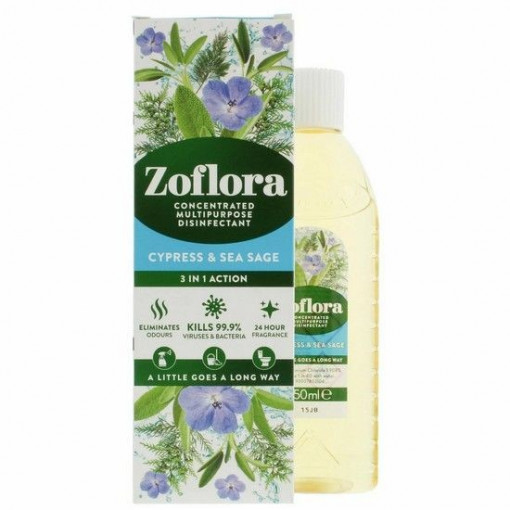Solutie multi-suprafete Zoflora Cyprass & Sea Sage concentrat 250 ml