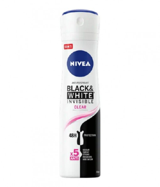 Deodorant Antiperspirant Black & White Invisible Clear spray 150 ml