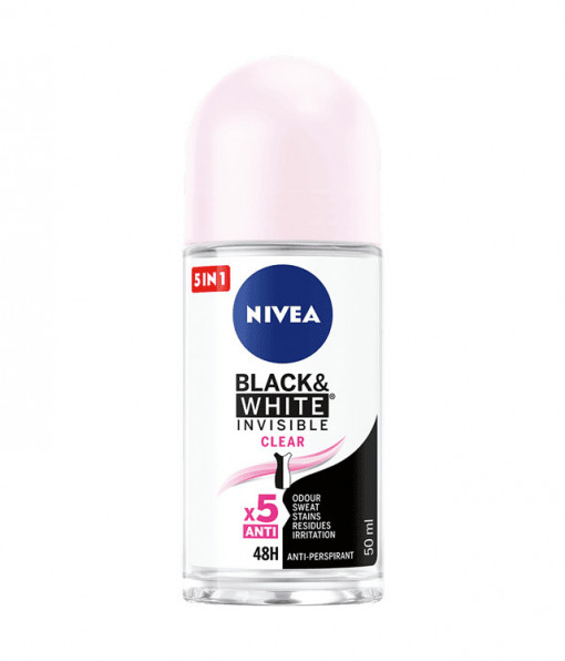 Deodorant antiperspirant roll-on Nivea Black & White Invisible Clear 50 ml