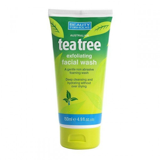 Gel exfoliant de curarare a fetei Beauty Formulas Tea Tree Exfoliating Facial Wash150 ml
