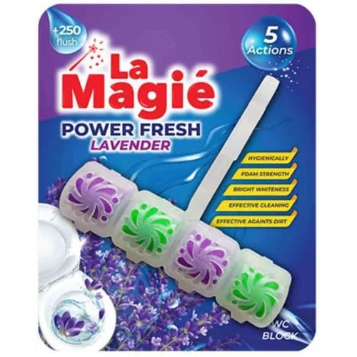 Odorizant vas toaleta La Magie Power Fresh Lavender 40g