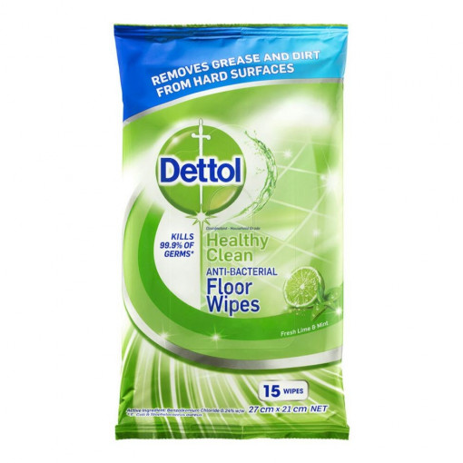 Servetele pentru pardoseala Dettol Healty Clean Floor Wipes Fresh Lime & Mint 15 buc