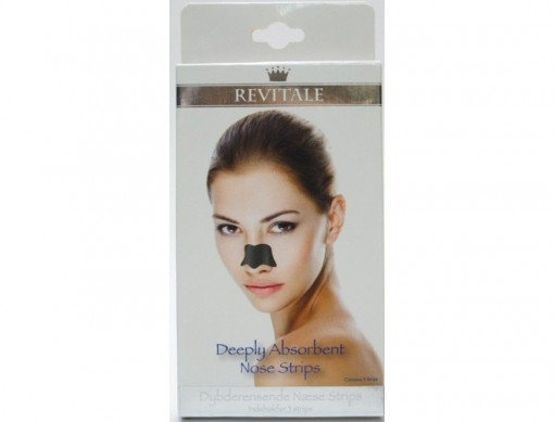 Stripuri pentru nas cu extras de carbune natural 5 buc/cutie Revitale Nose Strip