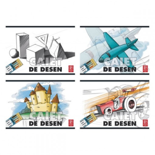 Caiet pentru desen 16file 17x24cm 110g/mp 1buc