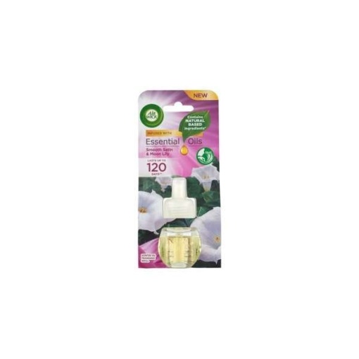 Odorizant camera Air Wick Essential Oils Smooth Satin & Moon Lily mono electric rezerva 19 ml
