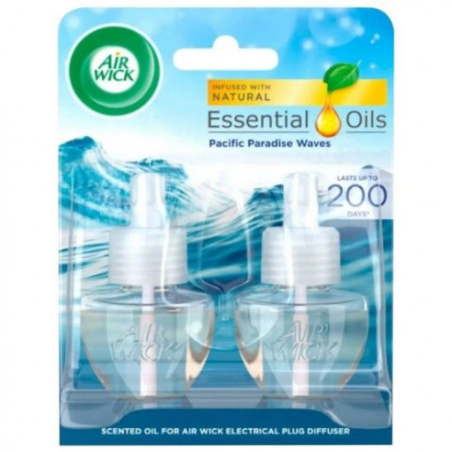 Rezerva odorizant de camera electric Air Wick Essential Oils Pacific Paradise Waves 2 x 19 ml