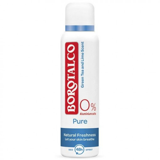 Deodorant Antiperspirant Borotalco Pure 0% Aluminium Salts Natural Freshness spray 150 ml