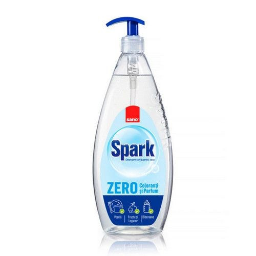 Detergent lichid pentru vase Sano Spark Zero coloranti si parfum 1l