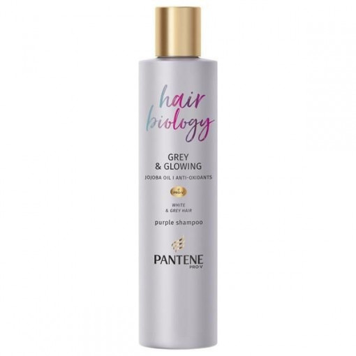 Sampon silver Pantene Hair Biology Grey & Glowing 250 ml