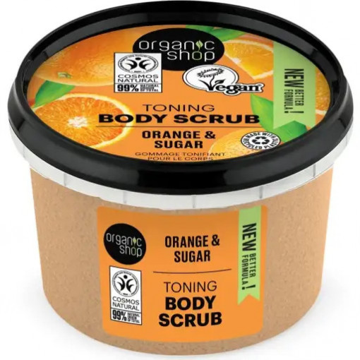 Scrub pentru corp Organic Shop Toning Body Scrub Orange & Sugar 250 ml