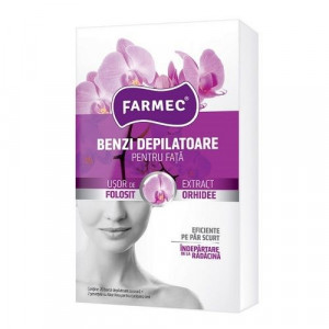 Benzi epilatoare pentru fata Farmec cu extract de orhidee 20 buc
