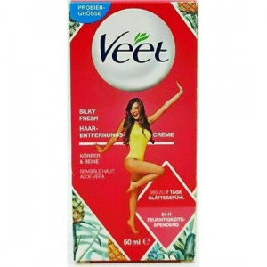 Crema depilatoare pentru corp, piele sensibila Veet Silky Fresh 50 ml
