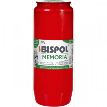 Lumanare rosie cu ulei vegetal, Bispol Memoria WO4c, 3.5 zile