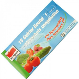 Pungi congelator cu zip Quickpack 1 L, 18 × 20 cm, 15 bucăți