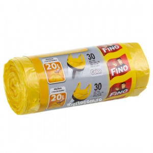 Saci menajeri Fino 20 L cu mânere, color, 30 bucăți