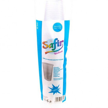 Safir pahare de unica folosinta transparente 330cc 50buc/pachet