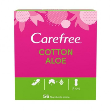 Absorbante zilnice Cotton Aloe Carefree 56 buc