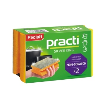 Bureti de vase pentru suprafete sensibile Paclan Practi Silver King non scratch 2 buc