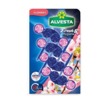 Odorizant vas toaleta Alvesta Fresh & Hygiene Flowers Blue Water 4 x 55 g