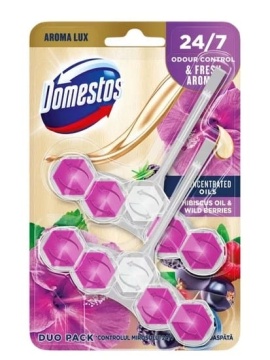 Odorizant vas toaleta Domestos Hibiscus Oil & Wild Berries 2 x 55 ml