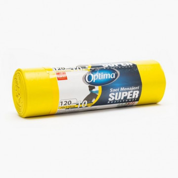 Saci menajeri super rezistenti 120 L 70 x 110 cm 10 buc galben Sano Optima
