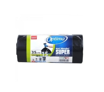 Saci menajeri super rezistenti 35 L 50 x 70 cm 15 buc Sano Optima negru