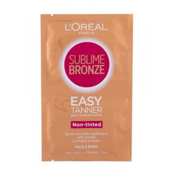 Servetele autobronzante pentru fata si corp L'Oreal Sublime Bronze 2 buc x 5.6 ml - Img 2