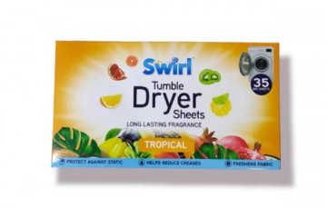 Servetele parfumate pentru uscator rufe Swirl Dryer Tropical 35 buc