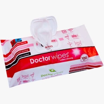 Servetele umede multisuprafete cu otet si bicarbonat 25 x 22 cm Doctor Wipes 100 buc