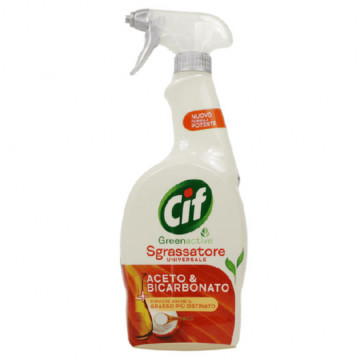 Solutie spray degresanta pentru bucatarie Cif Green Active Sgrassatore Aceto & Bicarbonato 650 ml