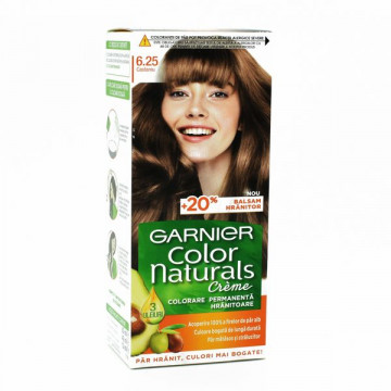 Vopsea de par permanenta 6.25 Castaniu Efervescent Garnier Color Naturals - Img 2