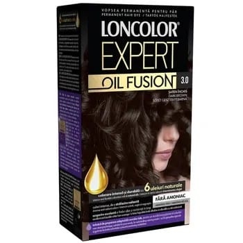Vopsea permanenta fara amoniac pentru par Loncolor Expert Oil Fusion 3.0 Saten Inchis