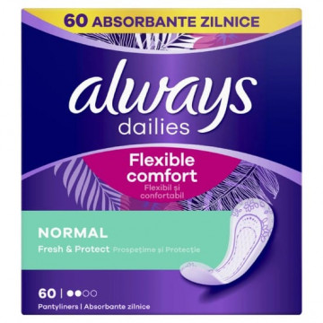 Absorbante zilnice Always Dailies Flexible Comfort Normal Fresh & Protect 60 buc