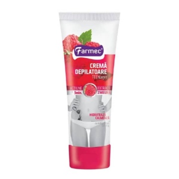 Crema depilatoare cu extract de zmeura Farmec Teenager 150 ml