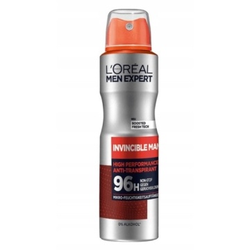 Deodorant antiperspirant spray L'Oreal Men Expert Invincible 96H Non Stop, 150 ml