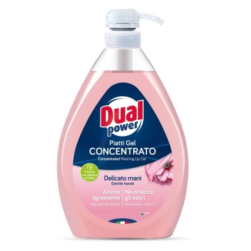 Detergent de vase concentrat Dual Power Delicato Mani, 1 L, cu dozator